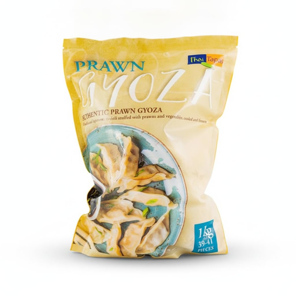 Gyoza de Langostino Auténtica Receta Japonesa - Bolsa de 1kg (39-41 piezas) - Dumplings de Langostino Blanco y Verduras - Ideal para Sartén, Vapor o Microondas - NEXU
