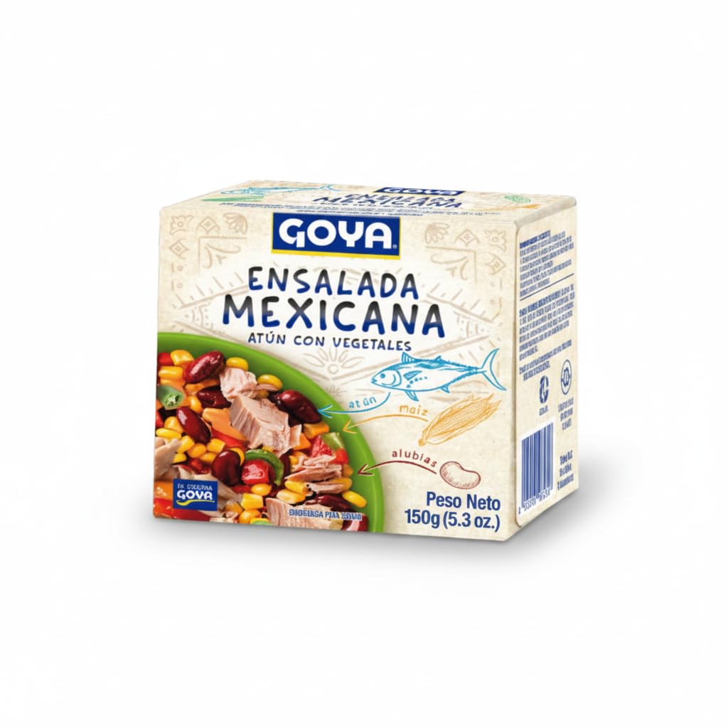 Ensalada Mexicana de Atún con Vegetales, Maíz y Alubias - Plato Preparado Listo para Comer, 150g - Snack Saludable y Nutritivo - NEXU