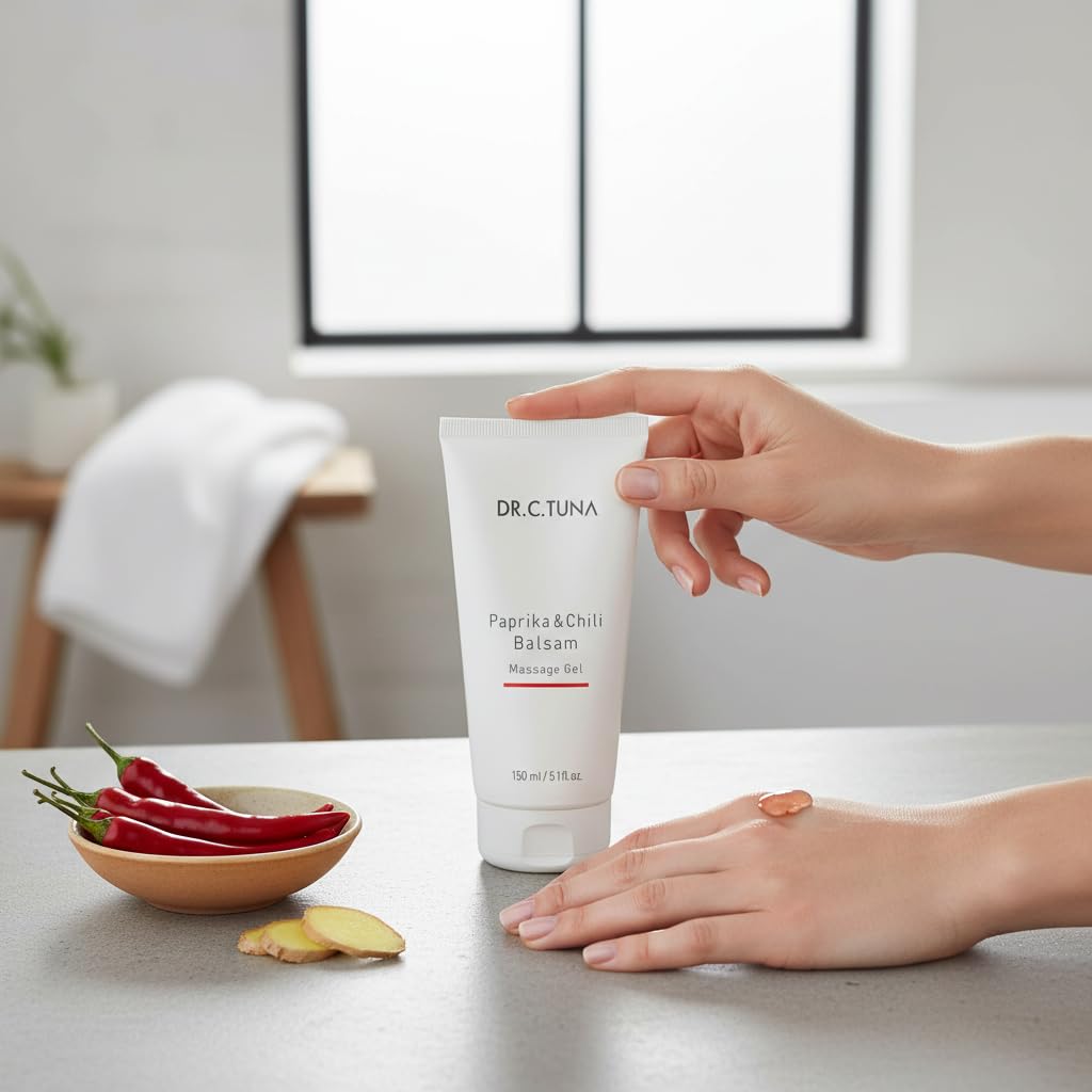 FARMASI - Gel de Masaje Bálsamo de Paprika (Pimentón) & Chili - Vigorizante y Relajante para Músculos Cansados - Con Jengibre y Mentol para Efecto Frescor - 150 ml