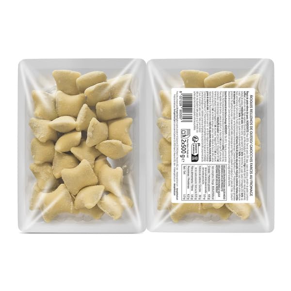 Gnocchi Rellenos de Cuatro Quesos Italianos (Edam, Formaggella, Taleggio DOP y Scamorza Ahumada) - Pack Ahorro 2 x 500g (1kg Total) - Pasta Fresca de Patata Gourmet - NEXU