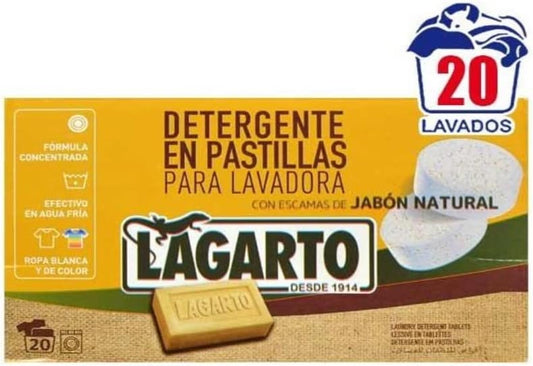Lagarto Matic detergente pastillas, 1 Pack x 20 unidades