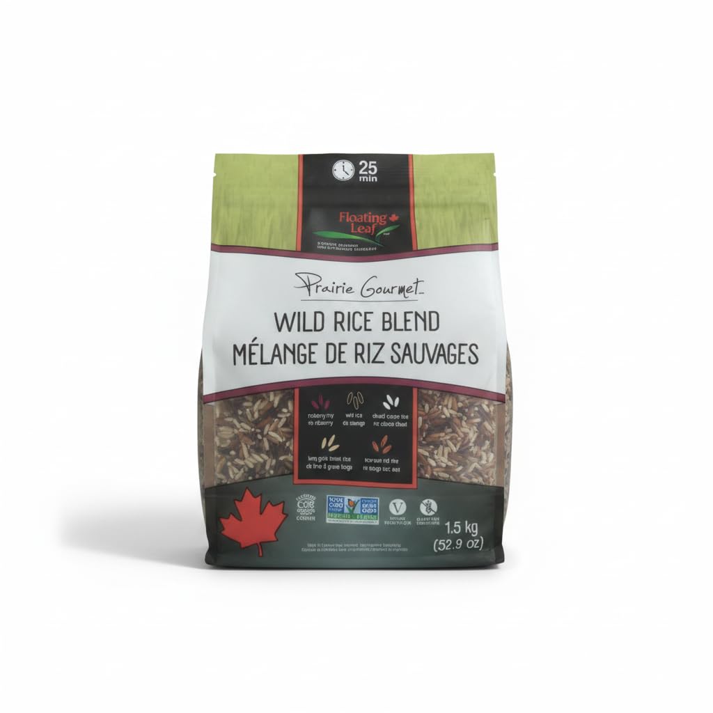 Mezcla de Arroz Silvestre 1.5kg - Mix de 5 Granos Integrales: Arroz Integral, Rojo, Negro y Silvestre - Floating Leaf Prai Gourmet - Listo en 25 Minutos, Sin Gluten, Non-GMO, Kosher - NEXU