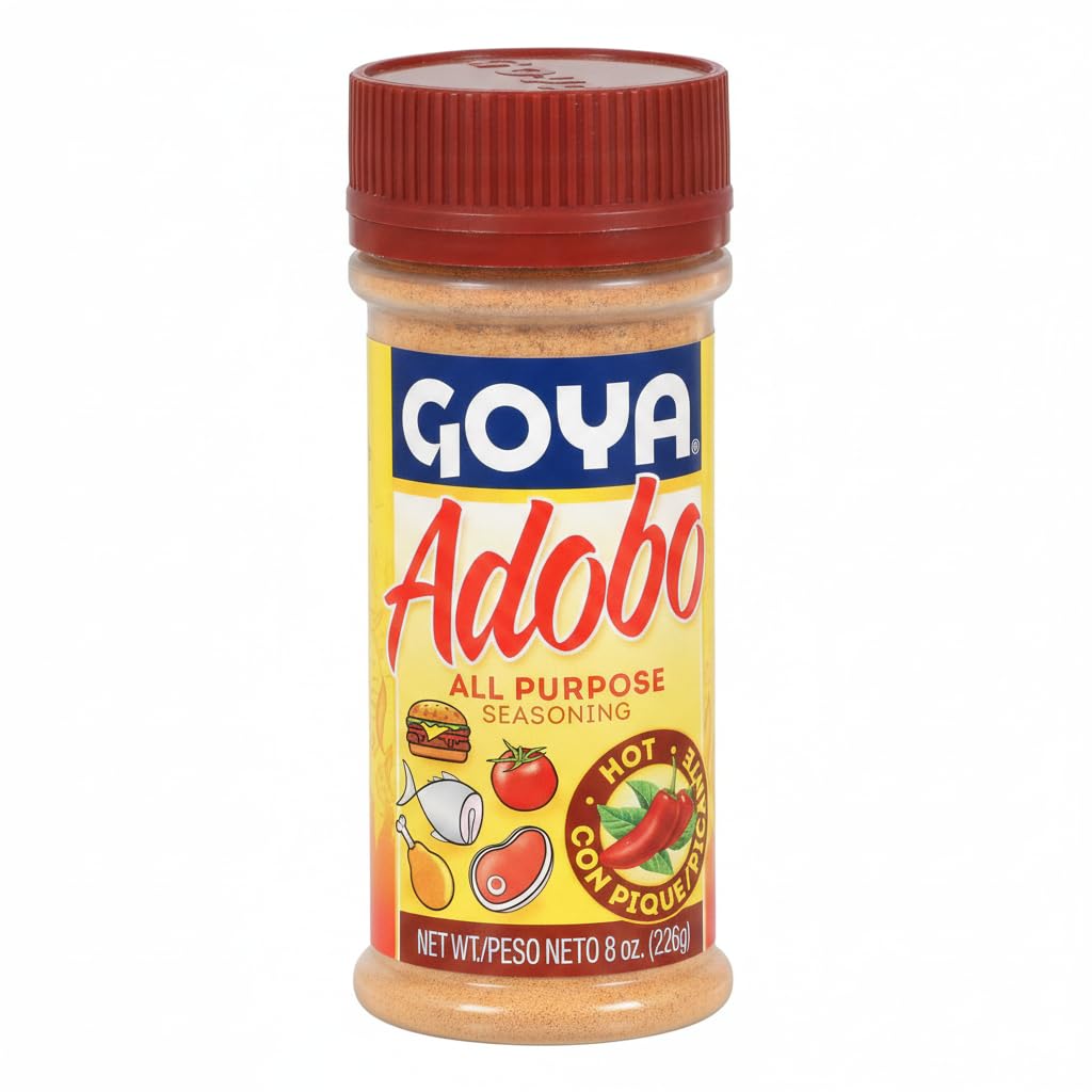 Adobo Sazonador para Todo Uso con Pique - Versión Picante de 8 oz (226g) - Mezcla de Especias para Carnes, Aves, Pescados y Vegetales - NEXU