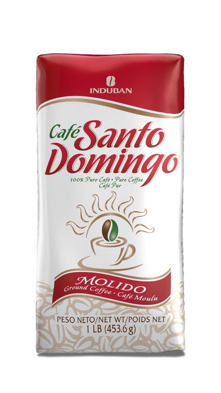 Café Molido 453.6g (1 LB) - Pack de 16 uds - Café Arábica 100% Puro de República Dominicana con Notas de Avellana, Caramelo y Vainilla - Ideal para Cafetera de Goteo, Moka y Prensa Francesa - nexu