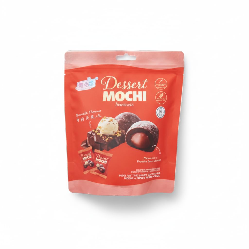 Mochi de Brownie y Chocolate - Postre Tradicional Japonés de Arroz Glutinoso con Textura Suave y Masticable - Snack Dulce Gourmet - 120g - NEXU