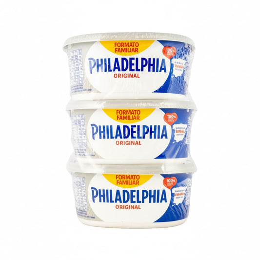 Pack Familiar (3 Unidades) - Queso Crema para Untar - Elaborado con Leche Fresca - Ideal para Repostería y Desayunos - Philadelphia Original - Pack Ahorro Fabricado en España - NEXU
