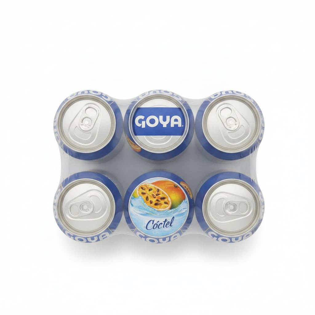 Cóctel de Parcha Maracuya - Zumo de Fruta de la Pasión Refrescante - Pack de 6 Latas de 284 ml - Bebida Tropical - Goya - Ideal para Cócteles y Meriendas - Sabor Intenso y Cítrico - NEXU