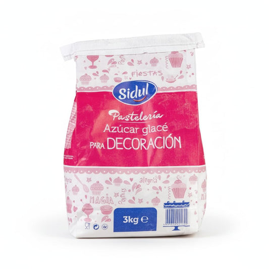 Azúcar Glacé Especial para Pastelería y Decoración - Textura Extrafina con Almidón para Repostería Profesional - Formato Ahorro Bolsa de 3 kg - NEXU