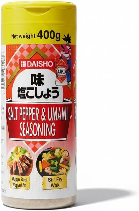 Daisho Sazonador Japonés de Sal, Pimienta y Umami 400g - Condimento Profesional para Carne, Wagyu, Salteados al Wok y Barbacoa - Potenciador de Sabor Auténtico de Japón