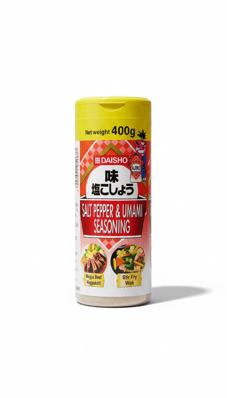 Daisho Sazonador Japonés de Sal, Pimienta y Umami 400g - Condimento Profesional para Carne, Wagyu, Salteados al Wok y Barbacoa - Potenciador de Sabor Auténtico de Japón
