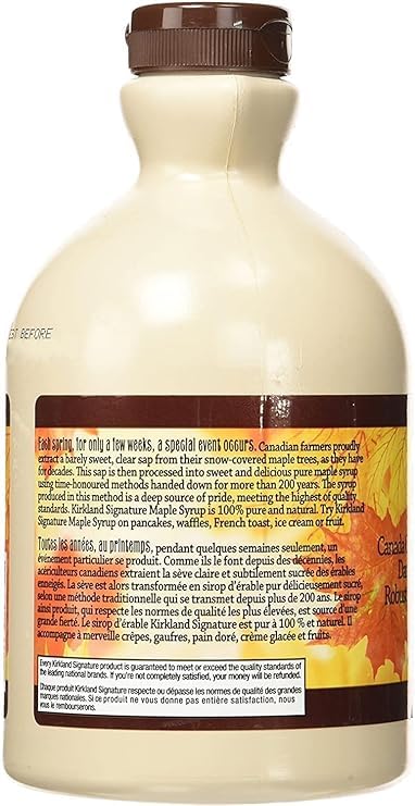 Kirkland - Jarabe de arce, 100 % puro y natural, grado A, sabor fuerte, 1 l