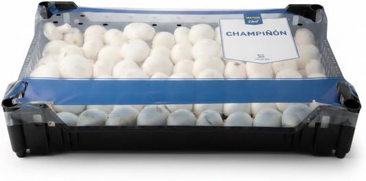 Champiñones Frescos Enteros, Caja de 2,5 kg - Champiñones de Carne Firme y Tamaño Homogéneo - Ideales para Rellenar, Saltear y Guarniciones - METRO - Formato Ahorro Hostelería -NEXU
