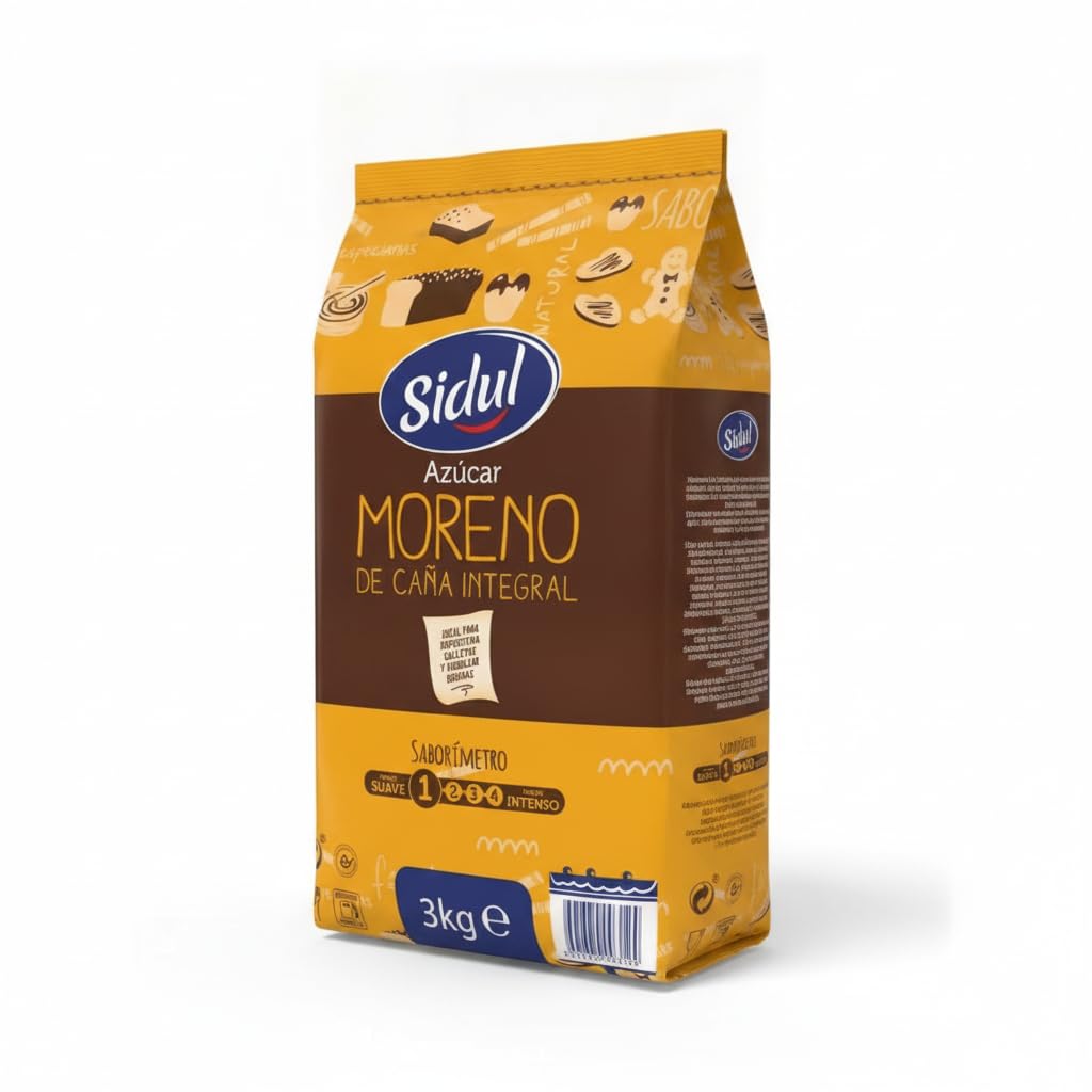 Azúcar Moreno de Caña Integral - 3 kg | Azúcar de Caña Natural para Repostería, Café y Bebidas | Formato Ahorro Familiar | Sabor Suave y Aroma Único - NEXU
