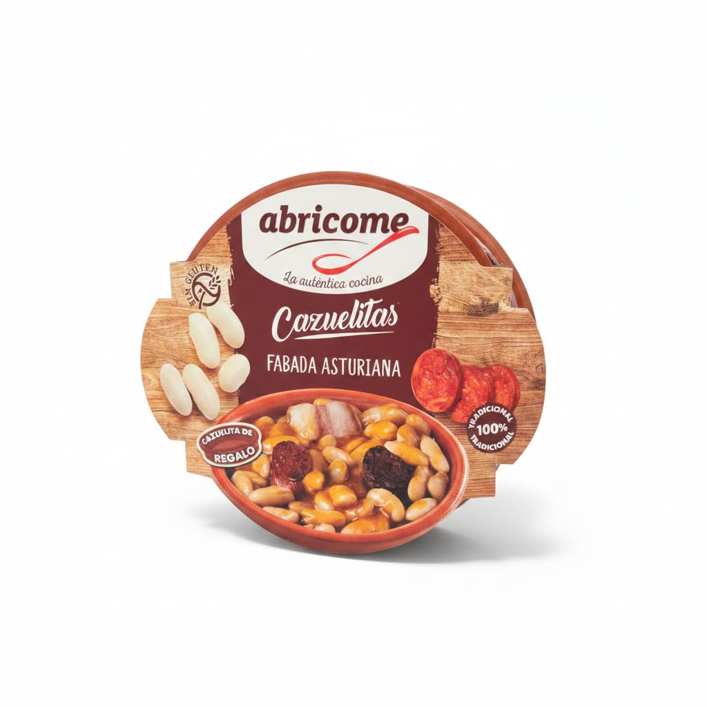 Fabada Asturiana Tradicional - Plato Preparado Sin Gluten - 415g con Cazuela de Barro de Regalo - Receta Original desde 1965 - Comida Casera Lista en 3 Minutos - NEXU