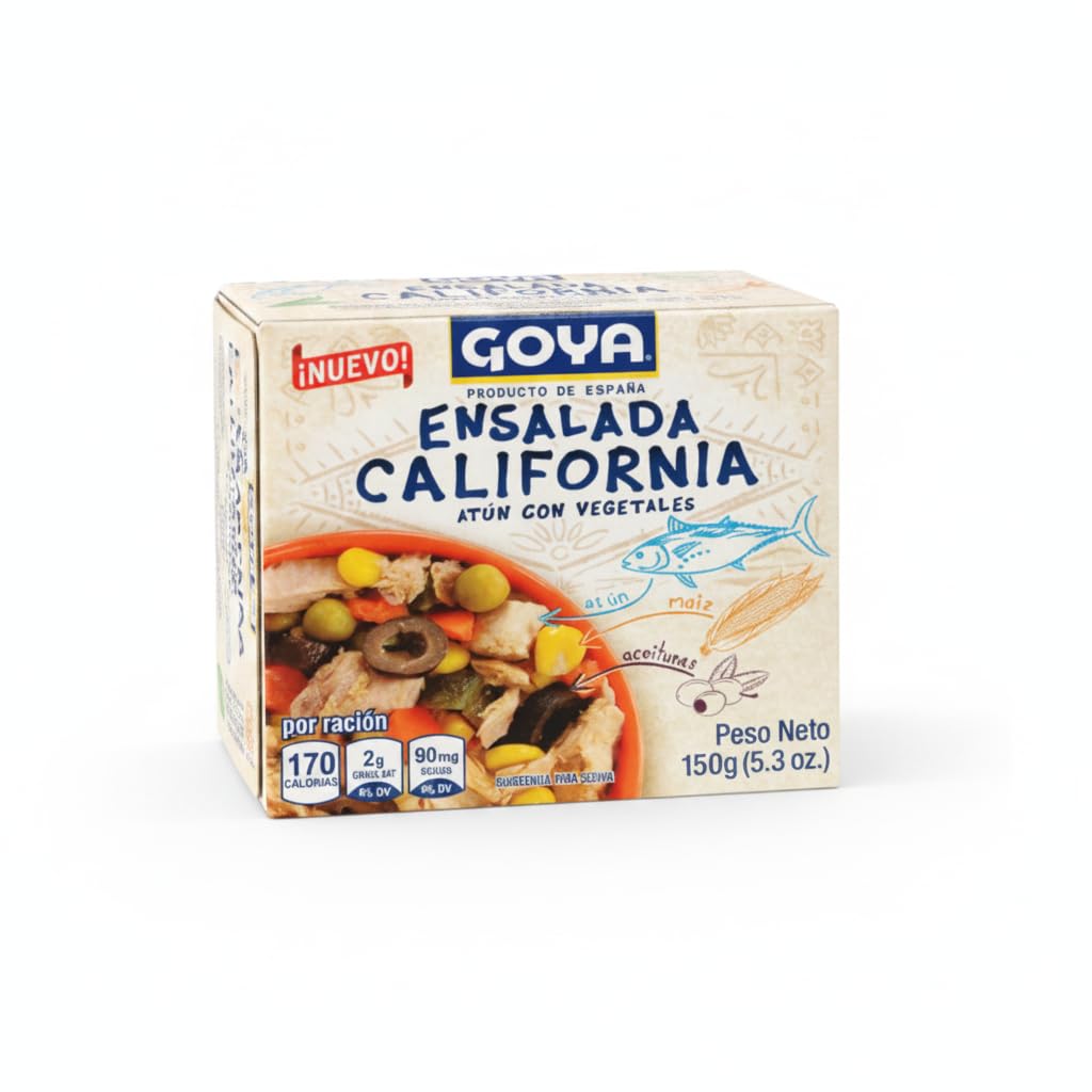 Ensalada California de Atún con Vegetales, Maíz y Aceitunas, 150g - Plato Preparado Saludable y Equilibrado, Rico en Proteínas (12g) - Pack de 150g - Elaborado en España - NEXU