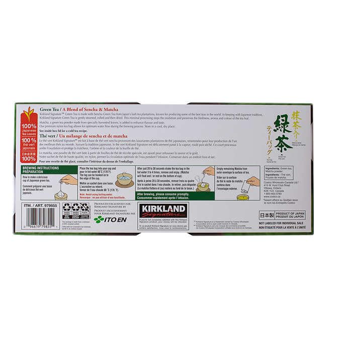Kirkland té matcha Blend (Green Tea), 100% Japanese Green Tea Leaves, 100 Tea Bags