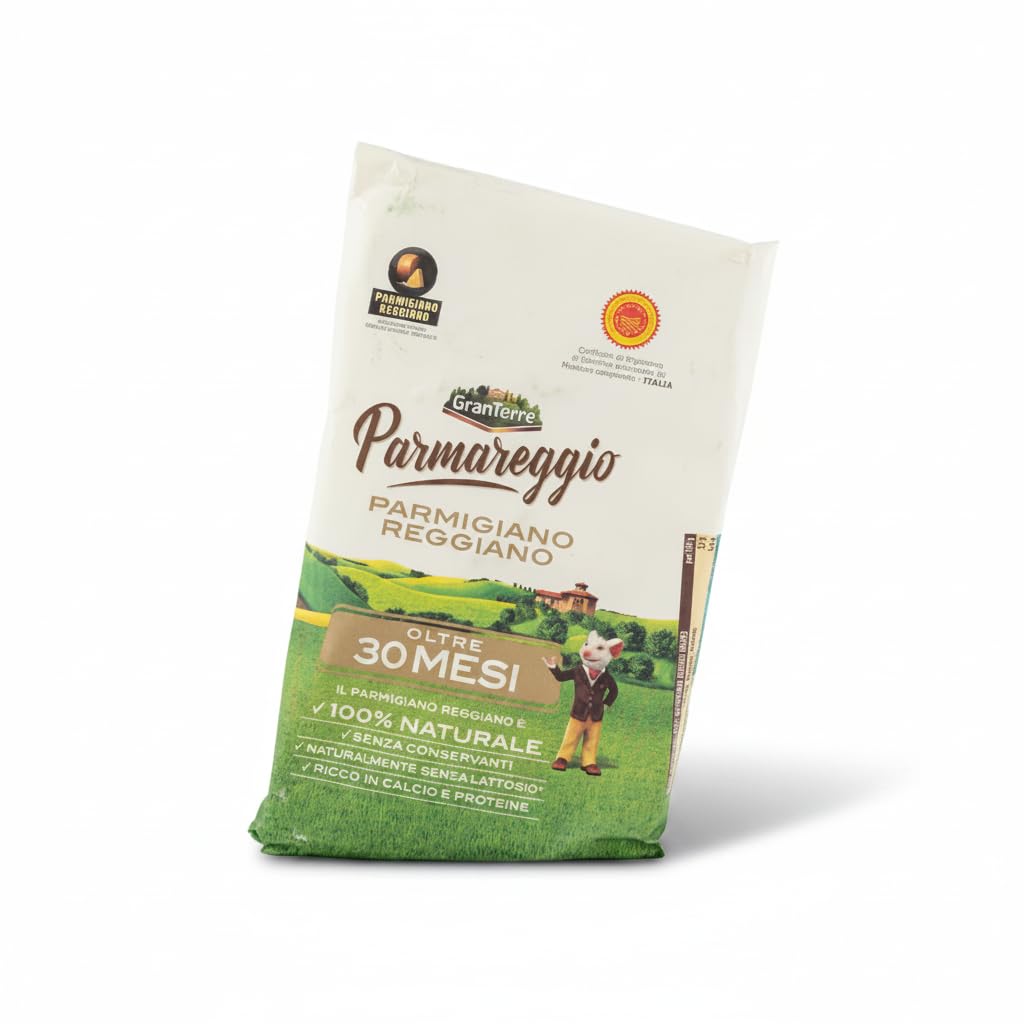 Parmigiano Reggiano DOP - Queso Italiano Curado Más de 30 Meses, 1,015 kg - 100% Natural, Sin Lactosa, Alto en Proteínas y Calcio - Parmareggio - Ideal para Gourmet - NEXU