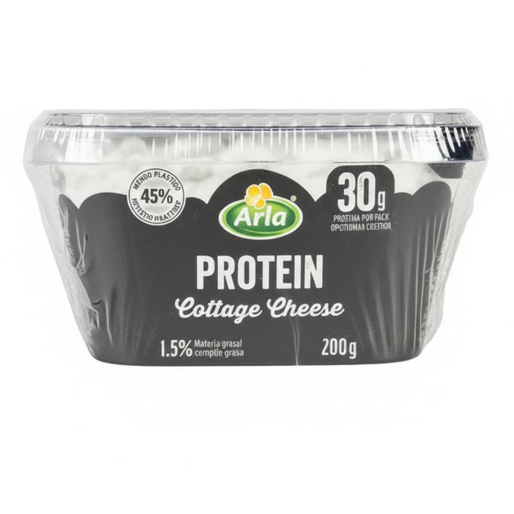 Queso Cottage - Pack de 3 x 200g (600g) - Alto Contenido Proteico (30g por Tarrina) - Bajo en Grasa 1,5% - Arla Protein - Snack Saludable para Deportistas y Dietas Fitness - NEXU