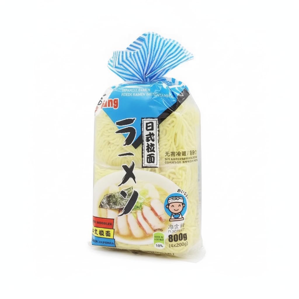 Fideos Ramen Japonés Instantáneo - Pack Familiar 800g (4 x 200g) - Noodles Estilo Asiático para Sopas, Ramen Tradicional y Salteados al Wok - Listos para Cocinar, Sin Necesidad de Frío - NEXU