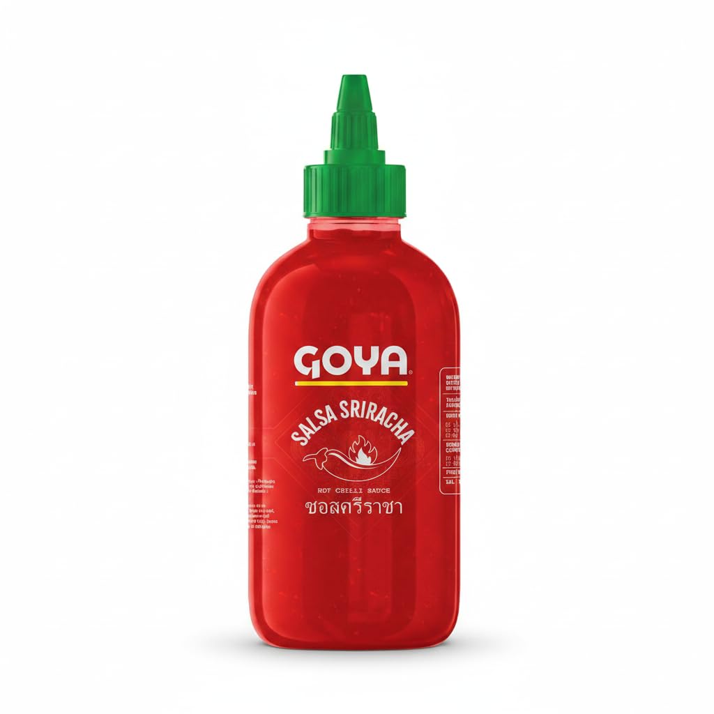 Salsa Sriracha 300ml - Salsa Picante Auténtica para Cocina Asiática y Mediterránea - Textura Espesa y Sabor Equilibrado - Goya - Bote con Tapón Dosificador - NEXU