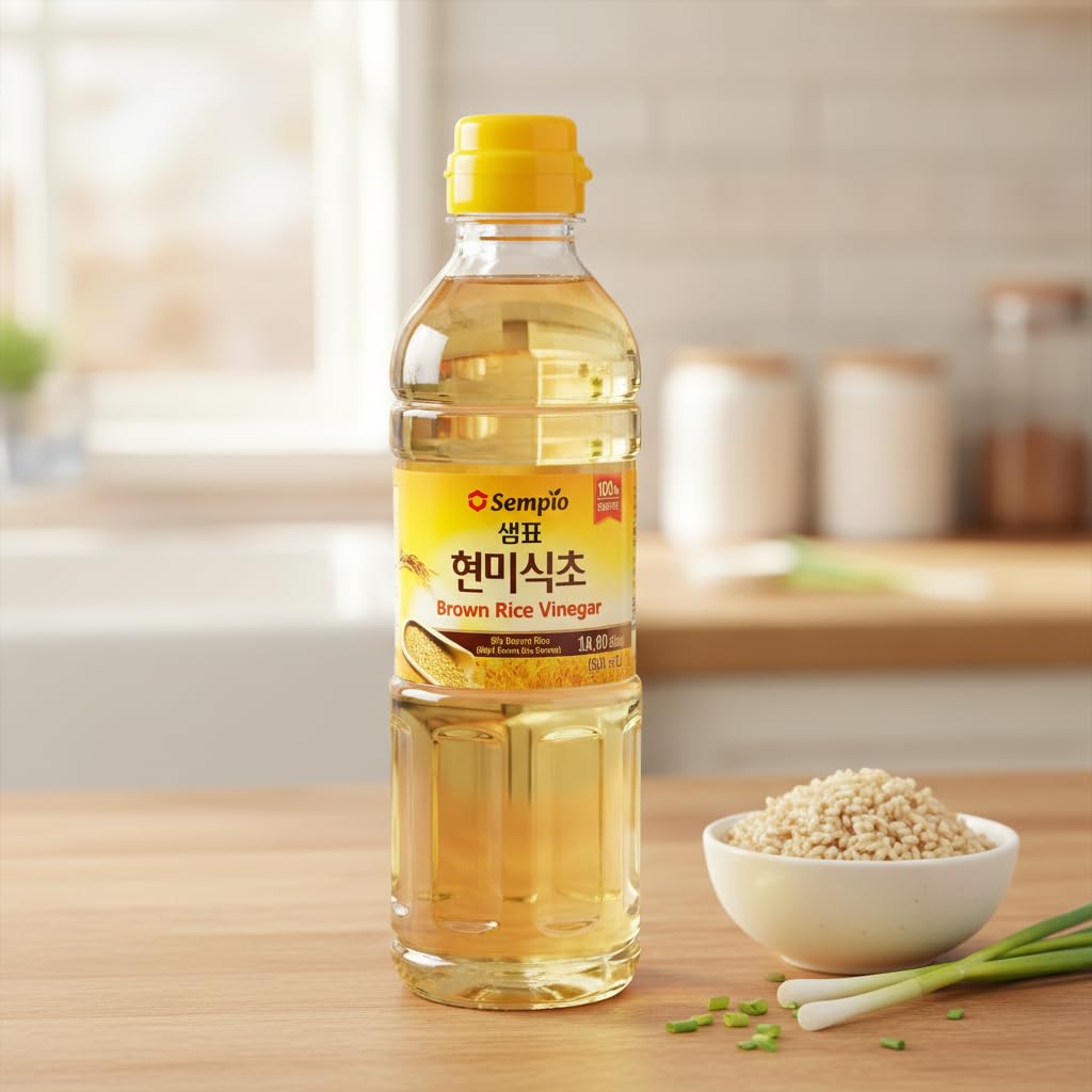 Vinagre de Arroz Integral 500ml - Vinagre Coreano para Sushi, Ensaladas y Salsas - 100% Fermentación Natural, Sin Grasas y Bajo en Calorías - Acidez 6-7% - NEXU