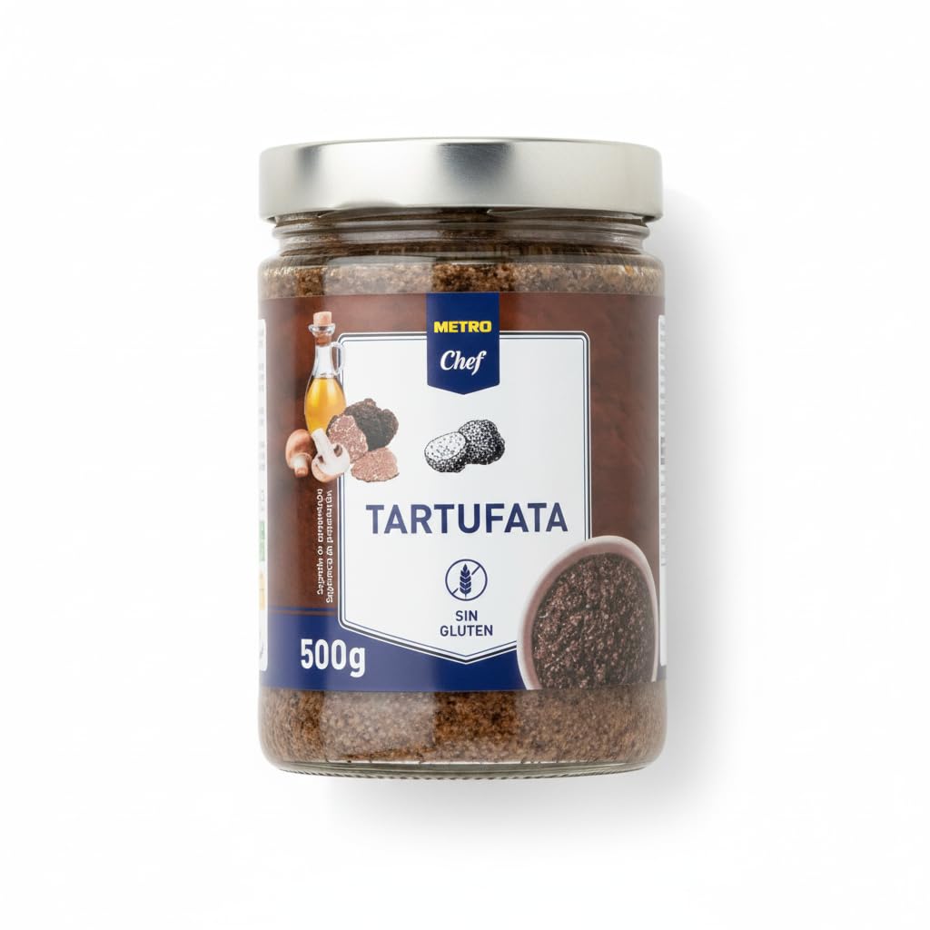 Tartufata - Salsa de Champiñones (58%) y Trufa de Verano (1%) - Ideal para Pasta, Risotto y Carnes - Sin Gluten - Metro - Tarro de 500g - Formato Hostelería y Hogar - NEXU