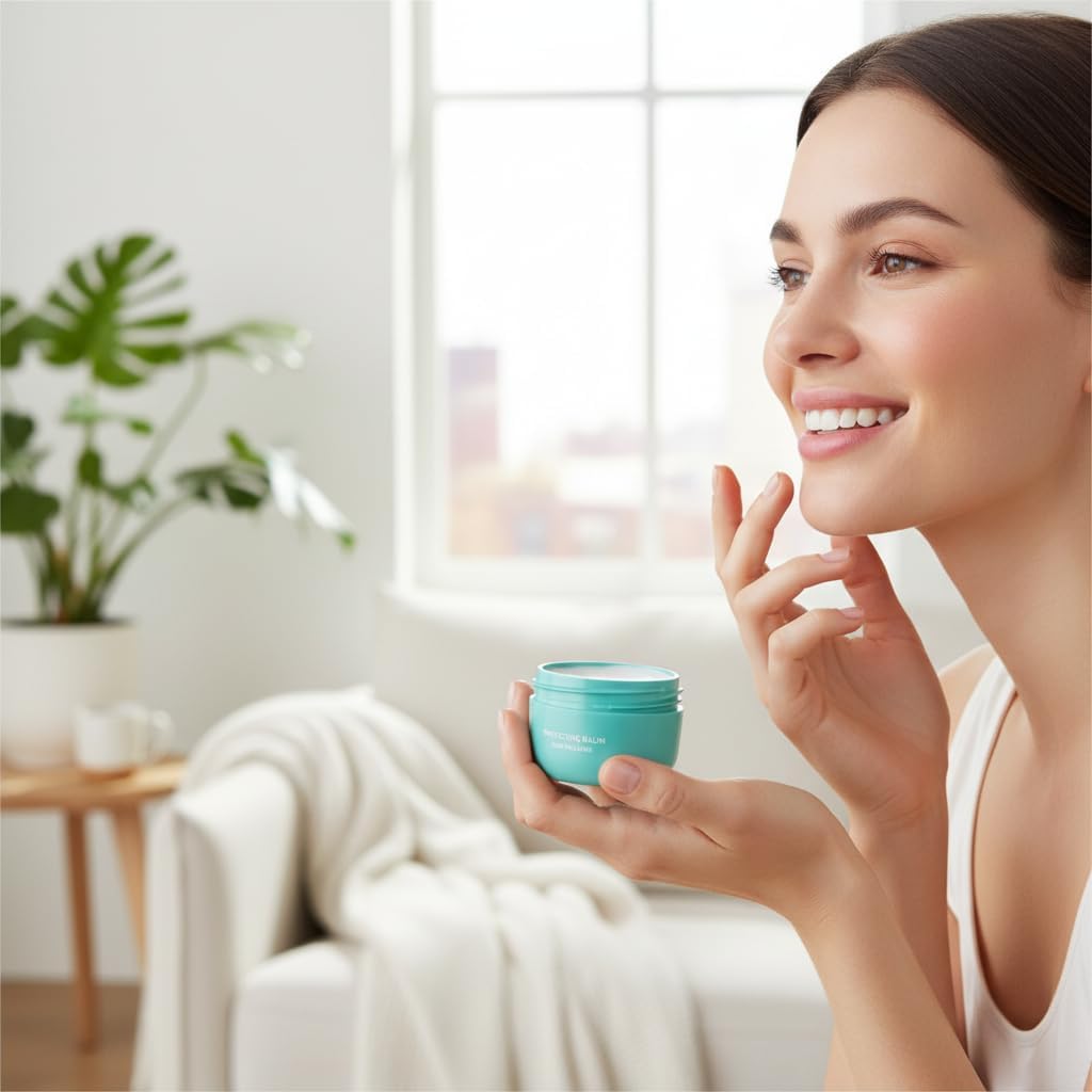 FARMASI - Bálsamo Labial y Zonas Secas Perfecting Balm Aloe Pleasure con Vitamina E - Hidratante y Nutritivo para Labios, Codos y Nudillos - Cuidado Natural y Suavidad Duradera (AZUL)