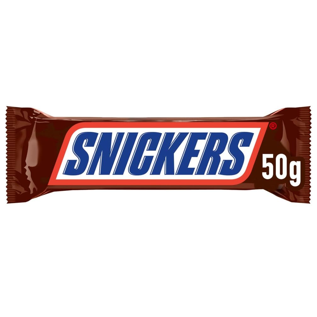 Snickers Snickers Chocolate Bars with Peanut and Caramel - Pack of 10 Bars - 500 g