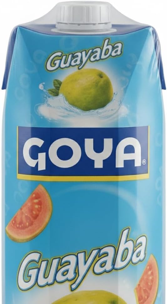 Jugo de Guayaba con Vitamina C - Pack de 12 Bricks de 1 Litro - Néctar de Fruta Tropical Refrescante - Formato Familiar Ahorro de 12L - Goya - Ideal para Desayunos, Cócteles y Postres - NEXU