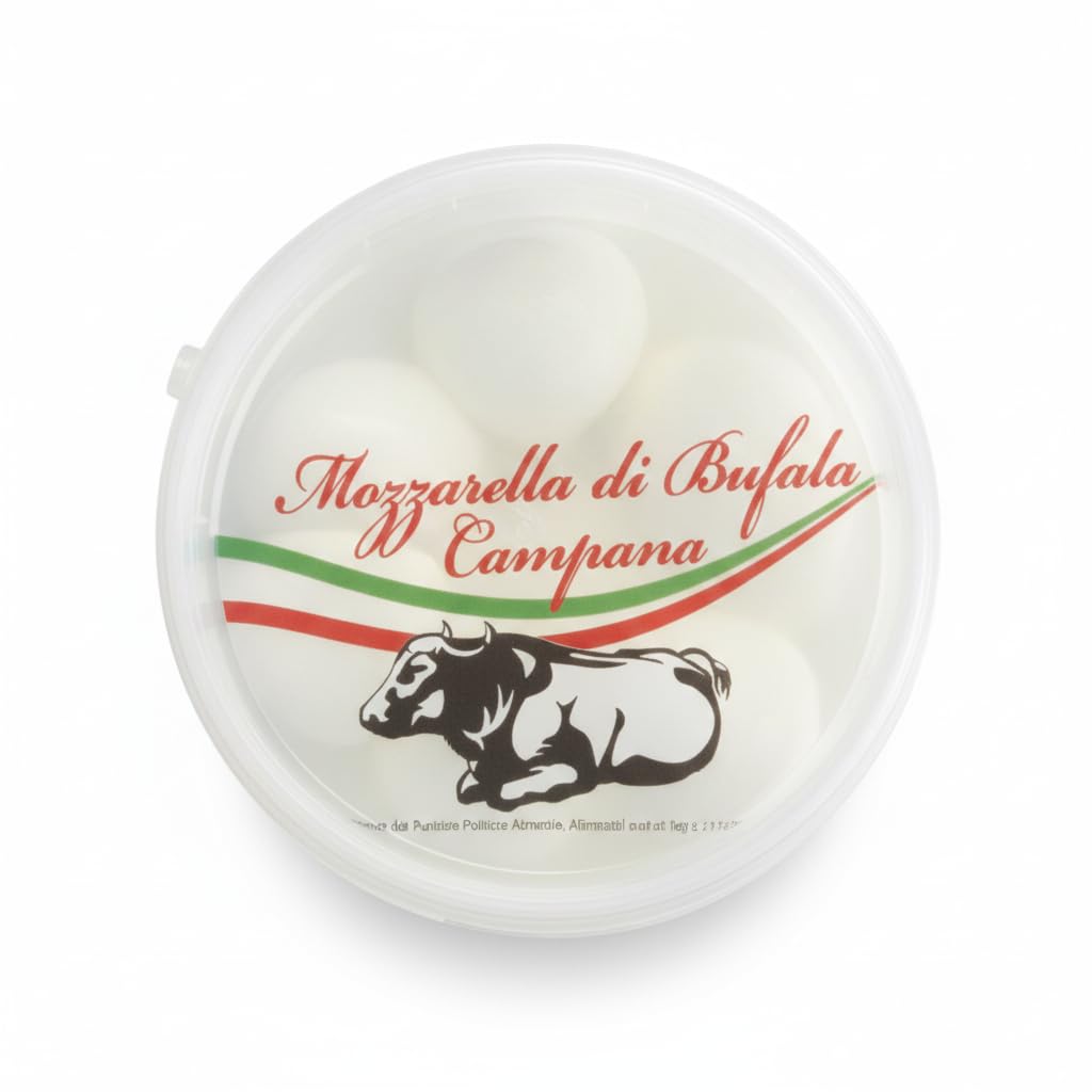 Mozzarella di Bufala Campana DOP 500g - Queso Fresco Italiano de Búfala - Textura Fibrosa Tradicional - Alto en Proteínas - Elaboración Natural sin OGM para Ensaladas y Pizza - NEXU