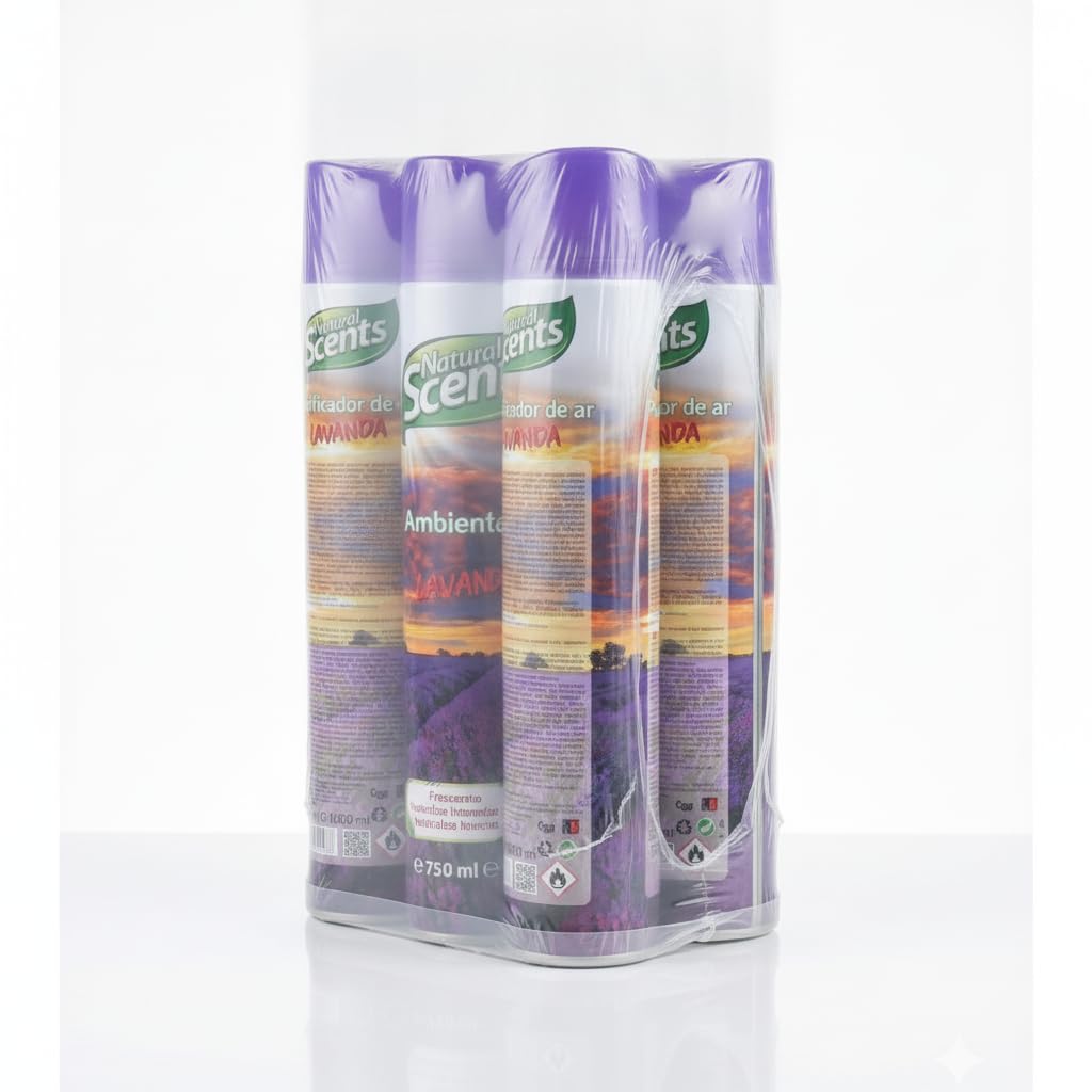 Pack de 6 Purificadores de Aire Aroma Lavanda - 750ml por Bote - Ambientador con 5% Perfume Concentrado - Natural - Ideal para Hogar y Oficina - NEXU