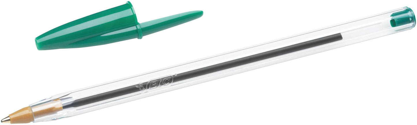 BIC 8373629 Cristal Original - Caja de 50 unidades, bolígrafos punta media 1.0 mm, color verde