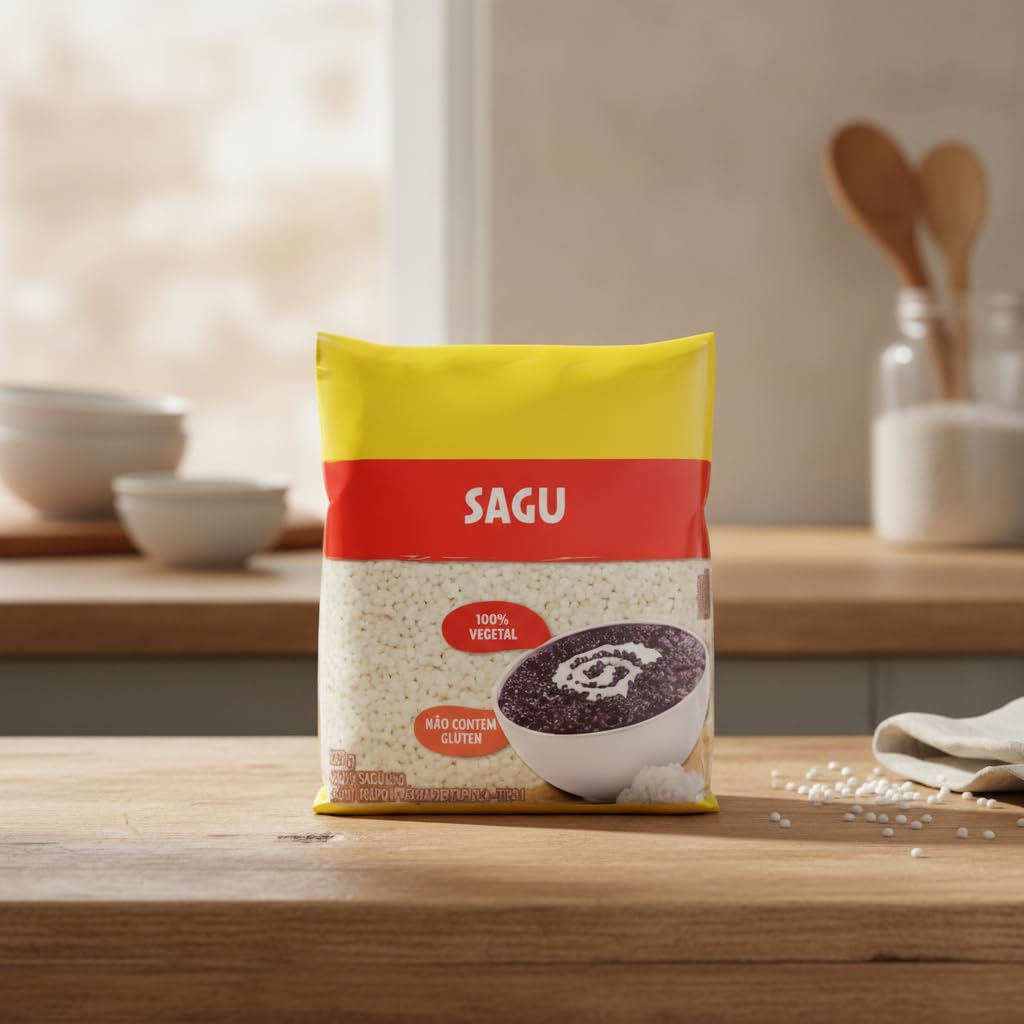Sagu de Mandioca - Perlas de Tapioca Sin Gluten - Pack Ahorro 6 x 500g (3kg) - Ideal para Postres Tradicionales como Sagu al Vino y Pudines - 100% Vegetal de Origen Natural Tipo 1 - NEXU