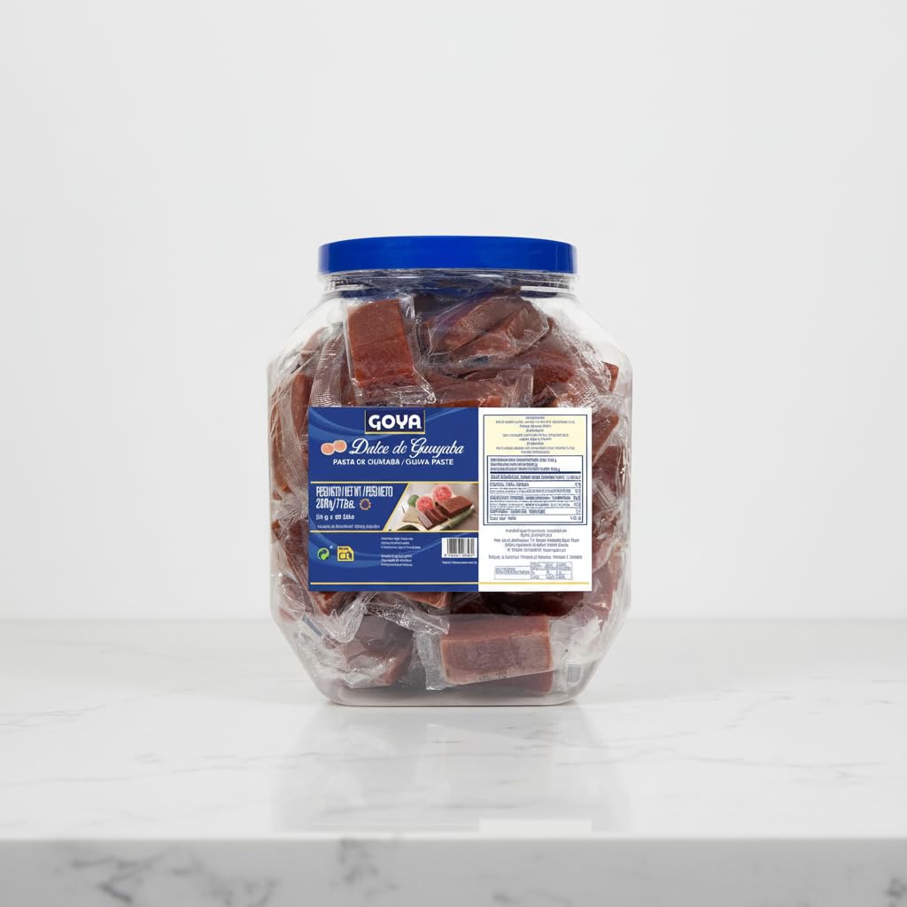 Dulce de Guayaba en Pasta - Bombonera Ahorro de 2.2kg (65 Unidades Envueltas) PACK 1 - Snack Tradicional Latino para Repostería, Postres y Maridaje con Queso - Goya - Sin Grasas - NEXU