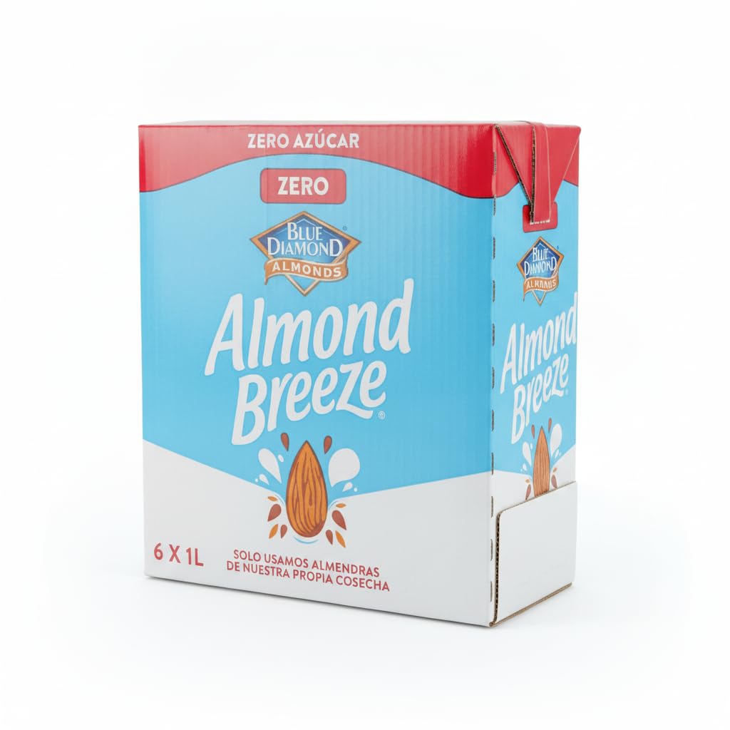 Bebida de Almendras Sin Azúcares Añadidos - Baja en Calorías - Pack de 6 x 1 Litro - Sin Lactosa - Sin Gluten - Diamond - Apta para Veganos - Enriquecida con Calcio y Vitaminas - NEXU
