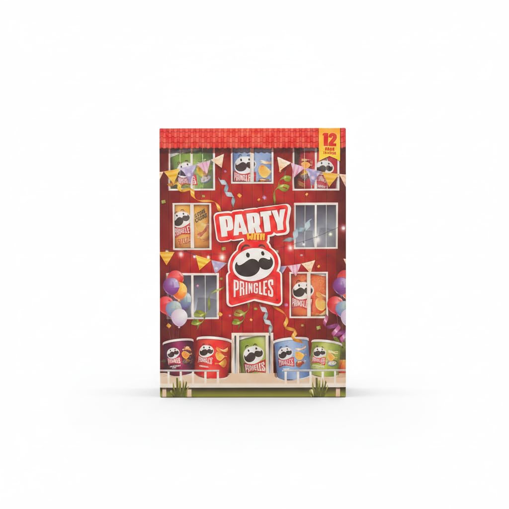 Party Pack - Surtido de Aperitivos de Patata con 12 Latas de 40g (Pack de Variedades) - Incluye Sabores Original, Nata Agria y Cebolla, Sal y Vinagre y Barbacoa Texas - Snack Crujiente - NEXU
