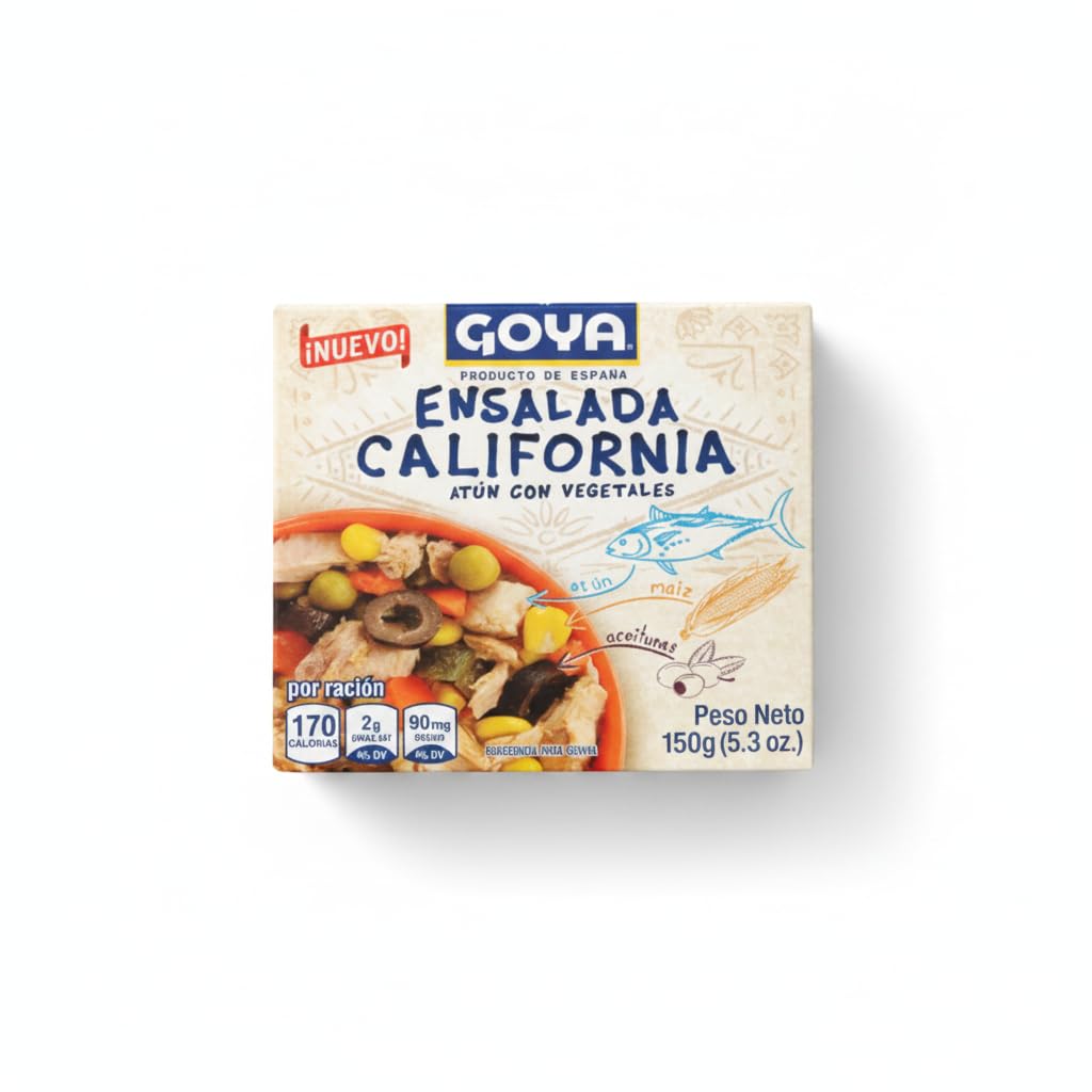 Ensalada California de Atún con Vegetales, Maíz y Aceitunas, 150g - Plato Preparado Saludable y Equilibrado, Rico en Proteínas (12g) - Pack de 150g - Elaborado en España - NEXU