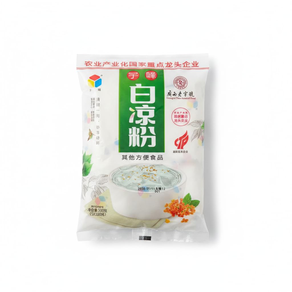 Gelatina en Polvo Bai Liangfen 500g (5x100g) - Gelatina Blanca de Konjac Tradicional de Guangxi - Ideal para Postres Caseros Refrescantes y Repostería - Pack Ahorro 5 Sobres Individuales - NEXU