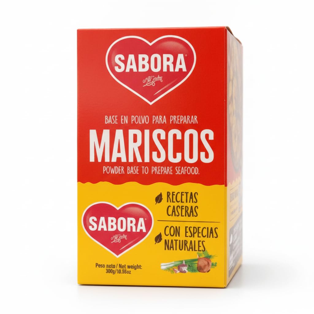 Sazonador para Mariscos en Polvo, 300g (10 Sobres de 30g) - Base de Especias Naturales para Recetas de Pescado y Arroces - Sabor Tradicional Sin Grasas Ni Azúcares - NEXU
