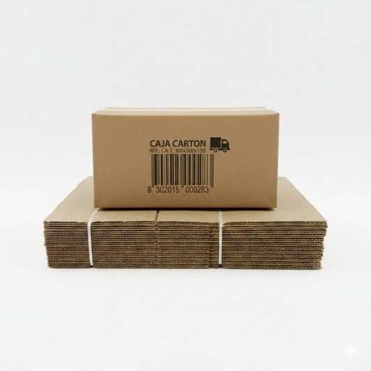 Pack de 36 Cajas de Cartón Corrugado para Envíos 300x200x150 mm - Embalaje Resistente para E-commerce y Mudanzas - 100% Reciclable con Código de Barras CA-1 - Montaje Rápido y Seguro - NEXU