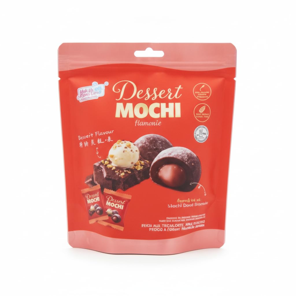 Mochi de Brownie y Chocolate - Postre Tradicional Japonés de Arroz Glutinoso con Textura Suave y Masticable - Snack Dulce Gourmet - 120g - NEXU