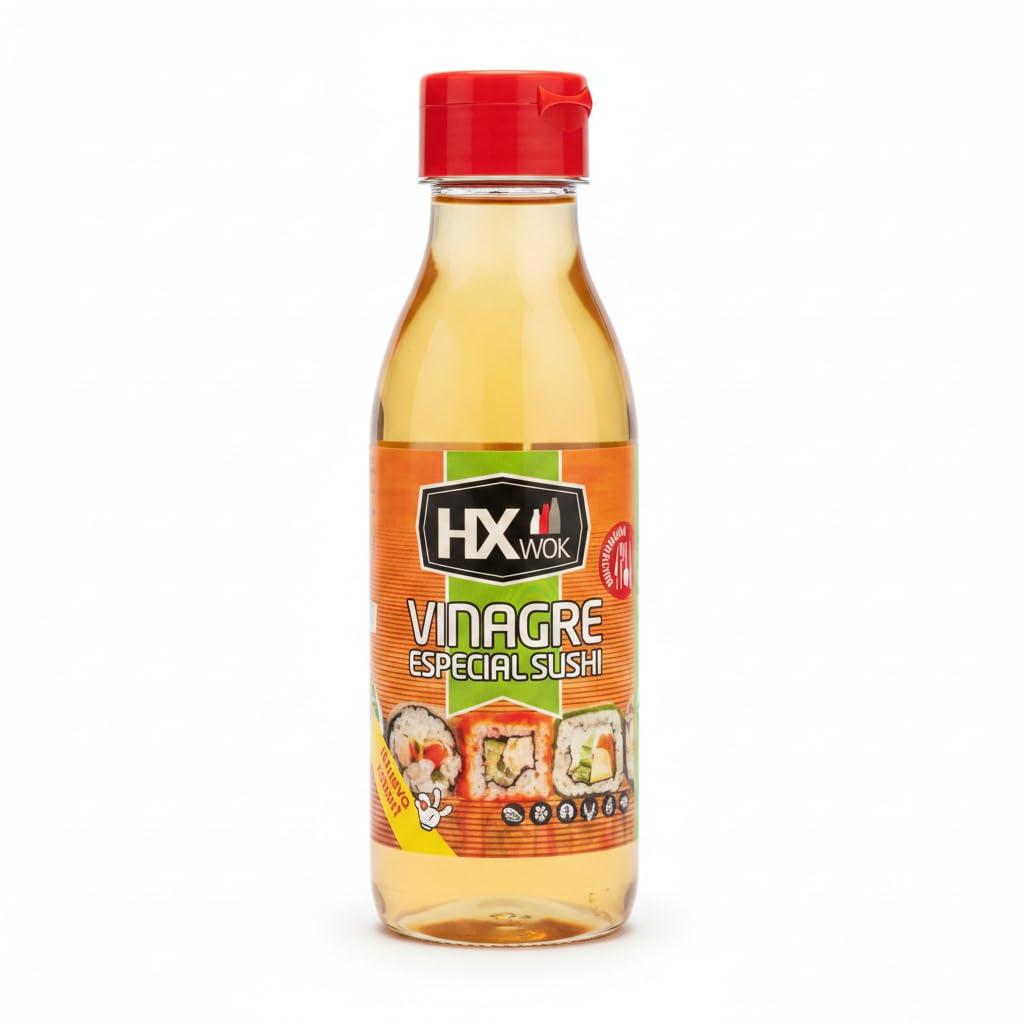 Vinagre Especial para Sushi - Sazonador Preparado para Arroz, Maki y Nigiri - Botella 500ml - Sin Gluten - Apto para Celíacos - NEXU