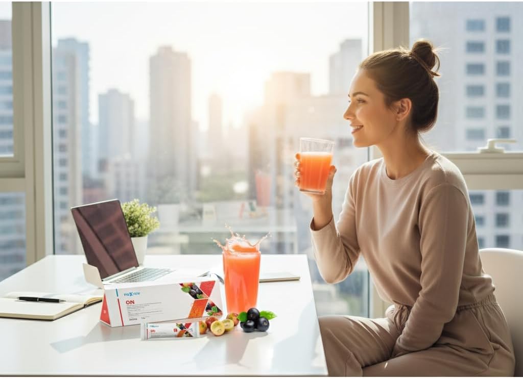 FUXION - ON Bebida Funcional con Taurina y Yerba Mate para Concentración y Energía Mental - Suplemento para Enfoque y Aprendizaje Activo - 28 Sticks