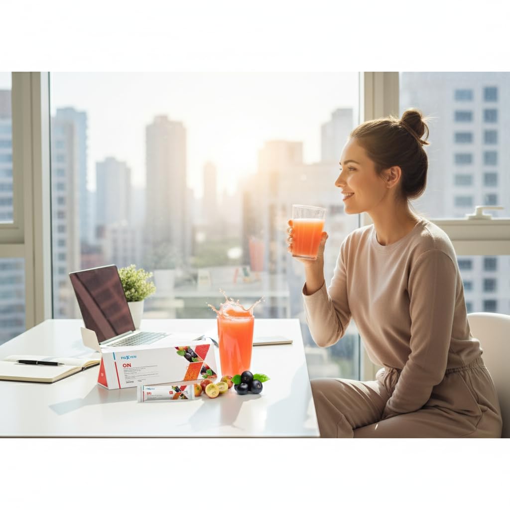 FUXION - ON Bebida Funcional con Taurina y Yerba Mate para Concentración y Energía Mental - Suplemento para Enfoque y Aprendizaje Activo - 28 Sticks