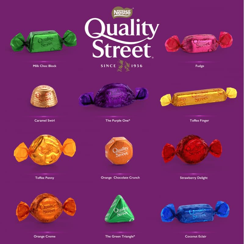 NESTLÉ QUALITY STREET Bombones de Chocolate con Leche y Caramelo Lata 2kg