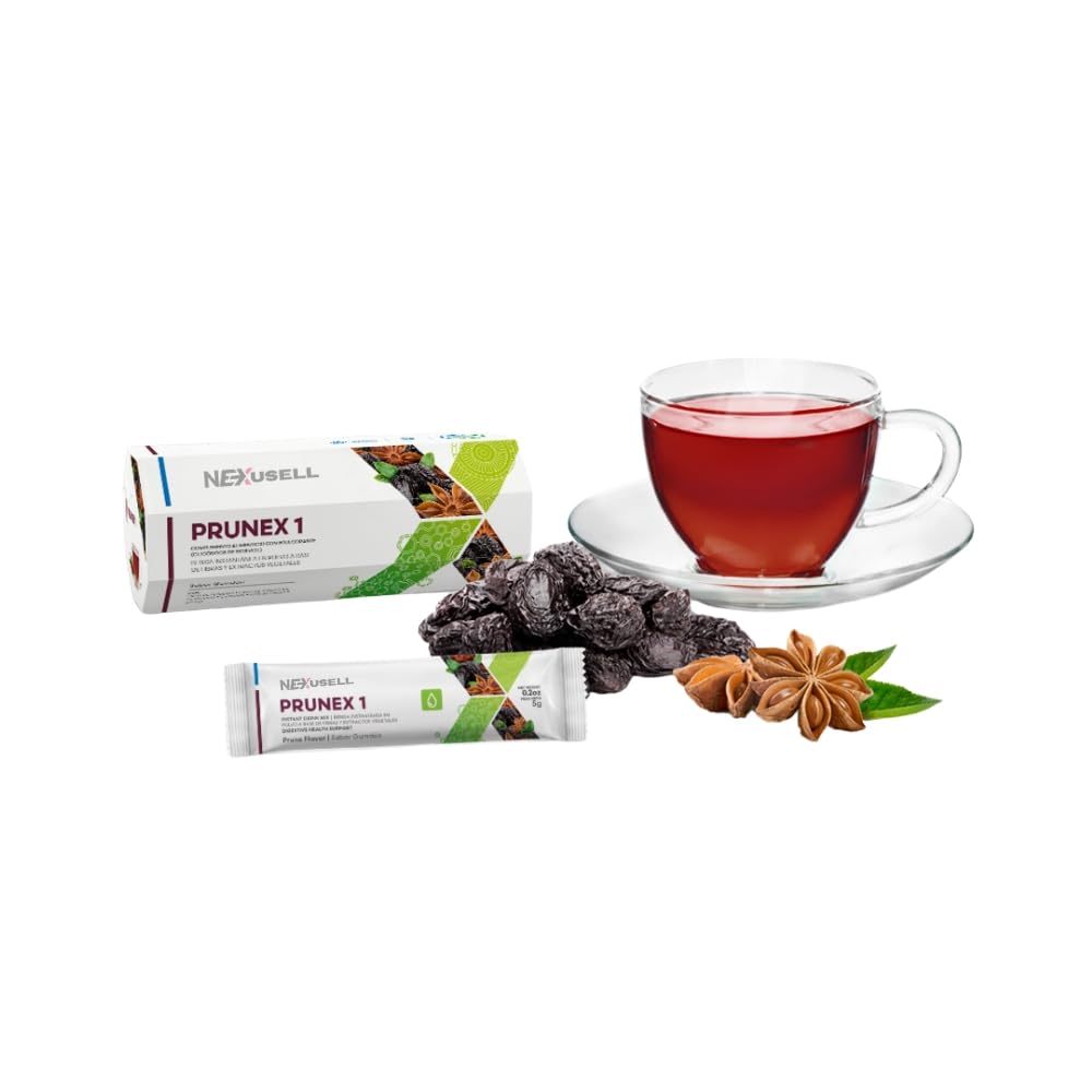 Prunex 1 Tea – Té Detox en Polvo para Limpieza y Desintoxicación del Colon | Tránsito Intestinal Saludable | 1 Caja con 7 Sobres | Bebida Instantánea Natural