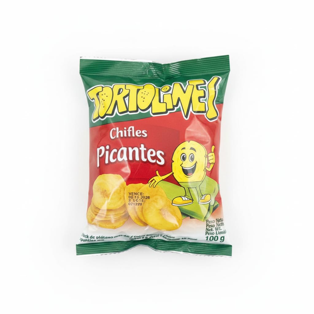 Chifles Picantes - Caja de 5 Unidades de 100g - Snacks de Plátano Verde de Ecuador con Chile y Jalapeño - Tortolines - Crujientes y Auténticos - NEXU