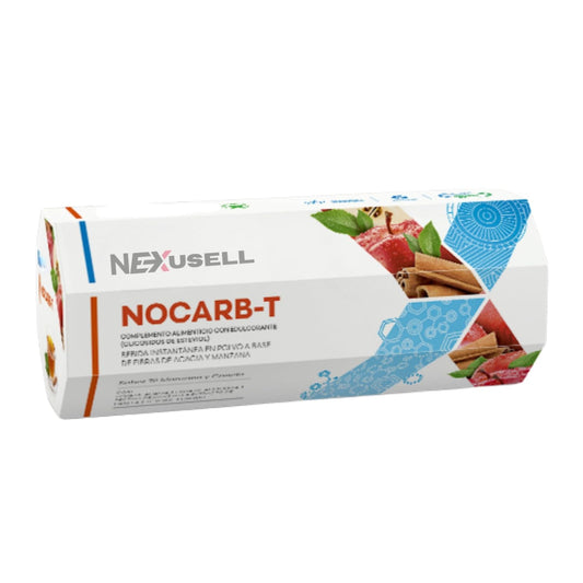 NOCARBT | Té Natural con Fibras Solubles + Té Verde + Canela | Control de Azúcar y Carbohidratos | Apoyo al Metabolismo de la Glucosa | Sabor Manzana & Canela | 1 CAJA CON 7 Sticks (1)