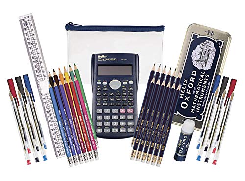 Helix Oxford 899784 - Juego Completo de papelería para el Regreso a Clases, Color Azul Oxford