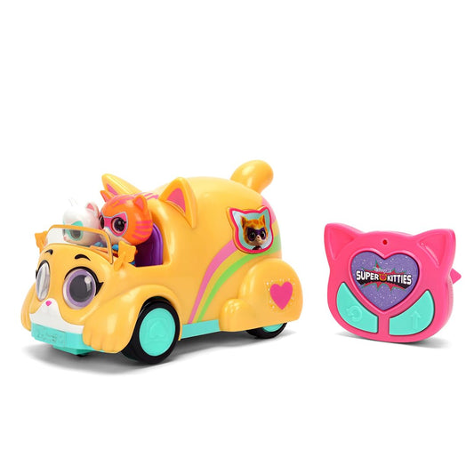 Jada Coche Radio Control SuperKitties 17 cm con Luz y Sonido. 2 Figuras Integradas. 2,4 GHz. Fácil de Usar. Licencia Oficial. A Partir de 6 Años (9336268314R00)
